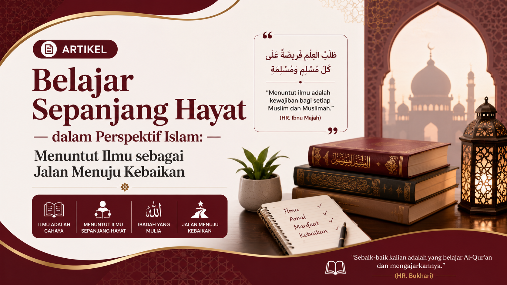 Belajar Sepanjang Hayat dalam Perspektif Islam: Menuntut Ilmu sebagai Jalan Menuju Kebaikan