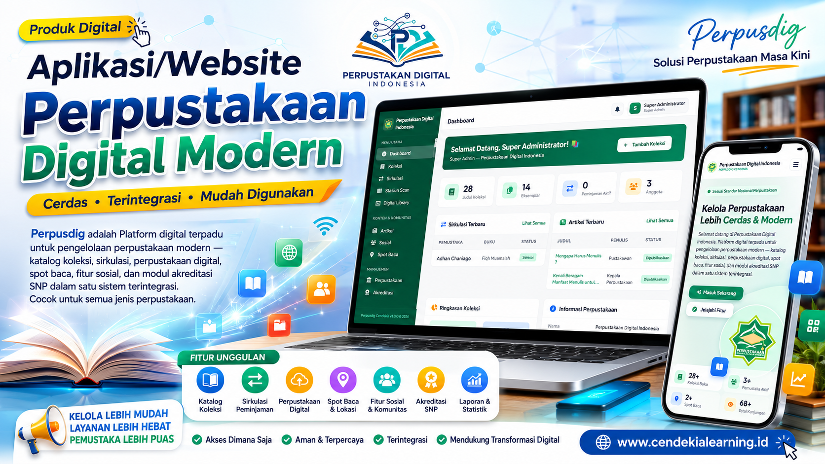 Aplikasi / Website / Platform Online Perpustakaan Digital Modern Terlengkap